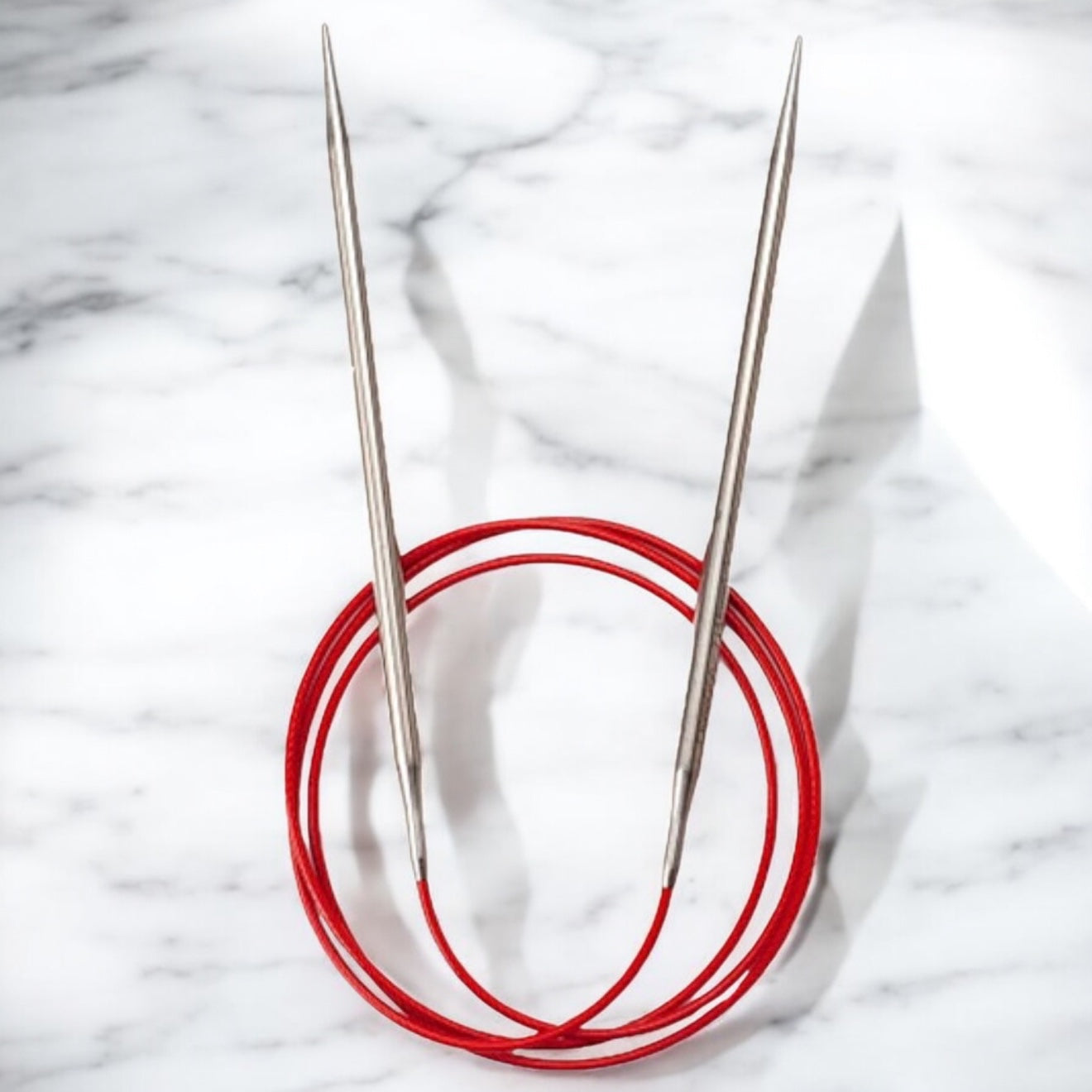 RED Lace Fixed Circular Needles