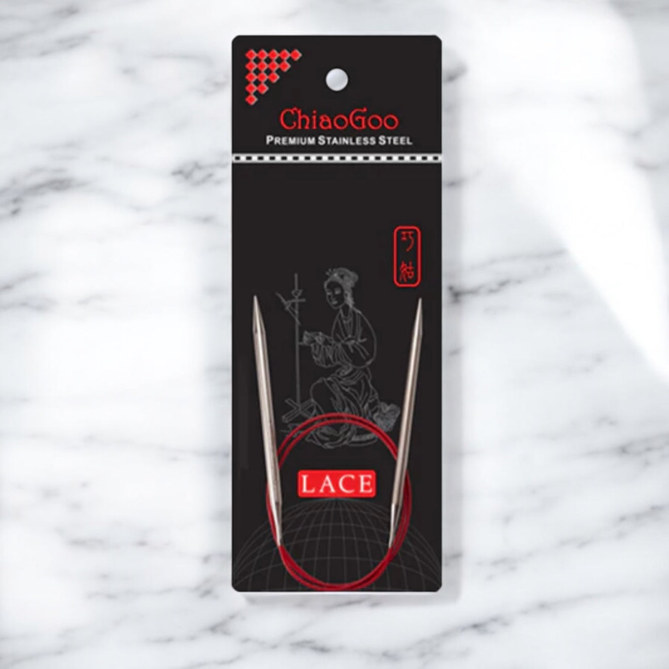 RED Lace Fixed Circular Needles