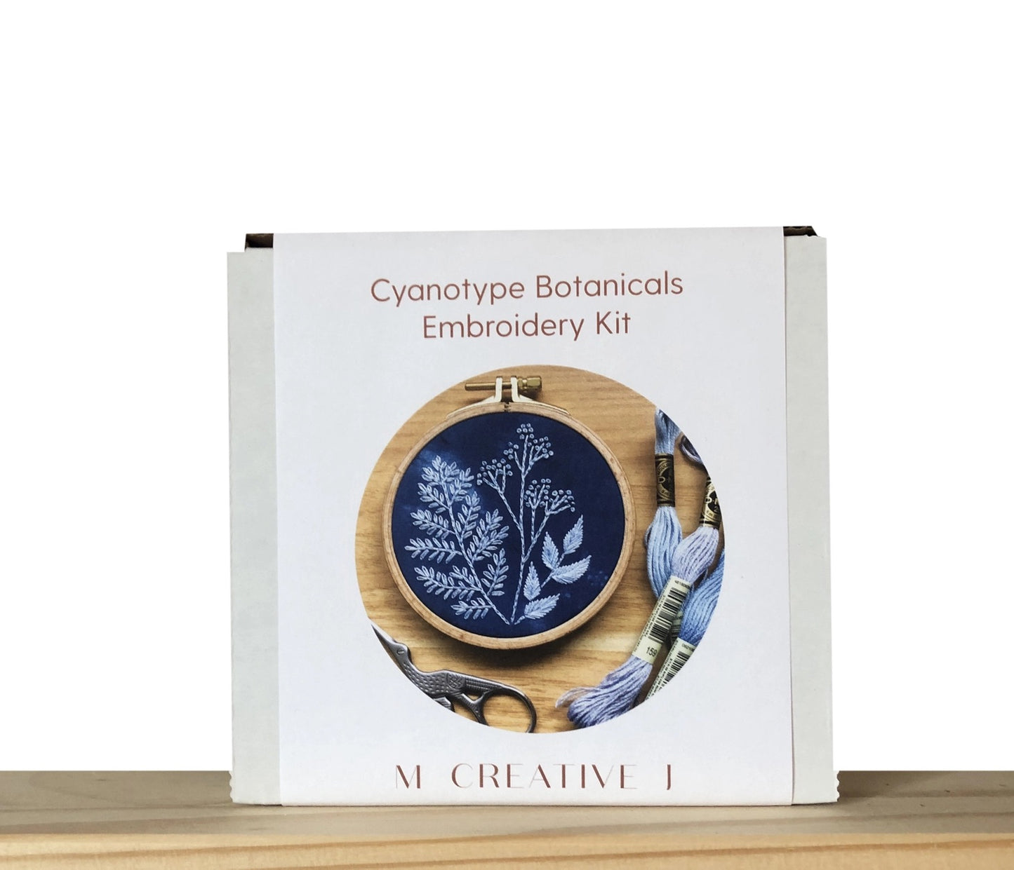 Cyanotype Botanicals- Beginner Embroidery Diy Craft Kit